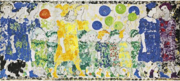 Frieze With Children Oil Painting - Augusto Giacometti