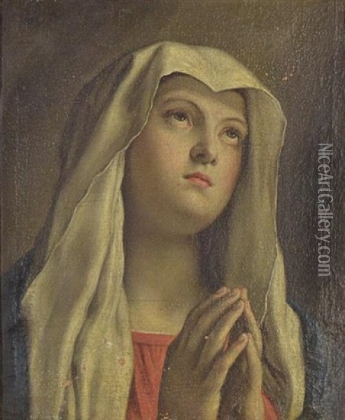 Vierge En Priere Oil Painting - Giovanni Battista Salvi (Il Sassoferrato)