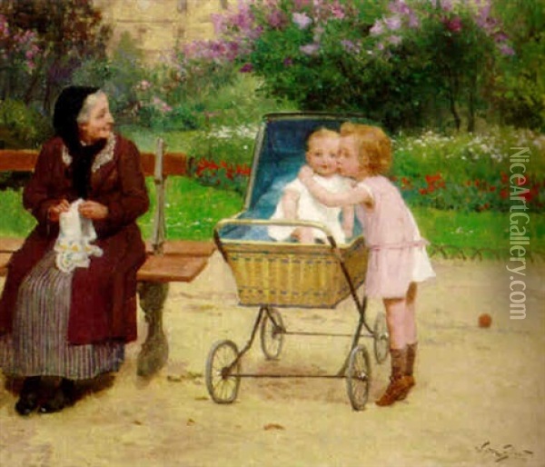 The Kiss Oil Painting - Victor Gabriel Gilbert