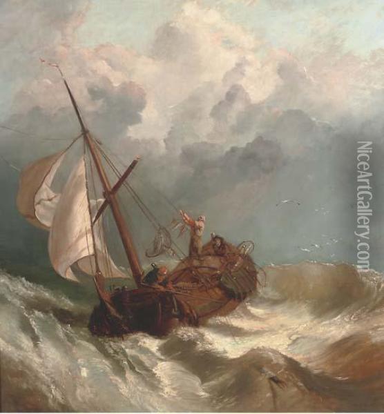 On Turbulent Waters Oil Painting - William Clarkson Stanfield