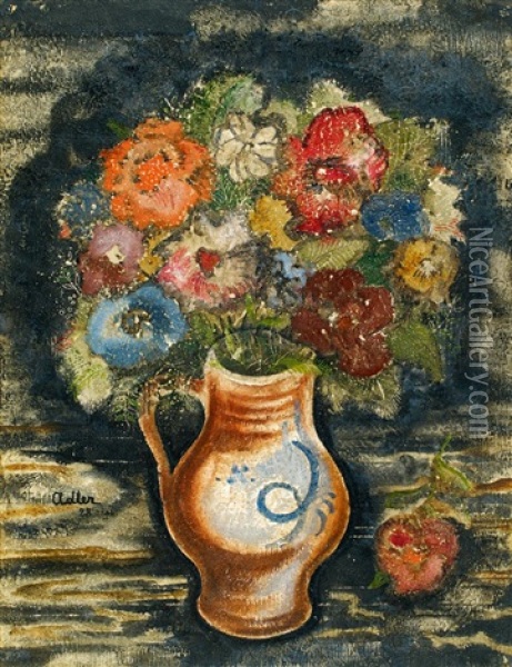 Blumenstraus In Einem Irdenen Krug Oil Painting - Jankel Adler