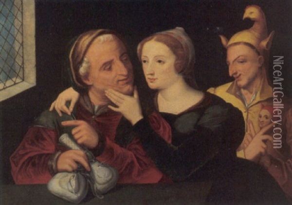 La Seduzione Oil Painting - Jan Sanders (Jan van) Hemessen