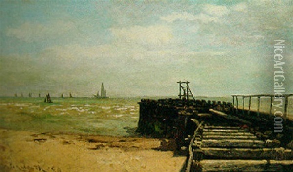 Coastal Scene Oil Painting - Henry Chase