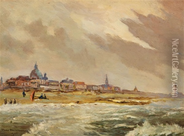 Strand Von Scheveningen Oil Painting - Hans Herrmann