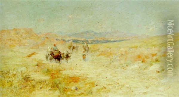 Crossing The Desert Oil Painting - Alphonse Etienne Dinet