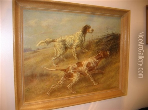 Hunting Dogs In The Field Oil Painting - Edmund Henry Osthaus