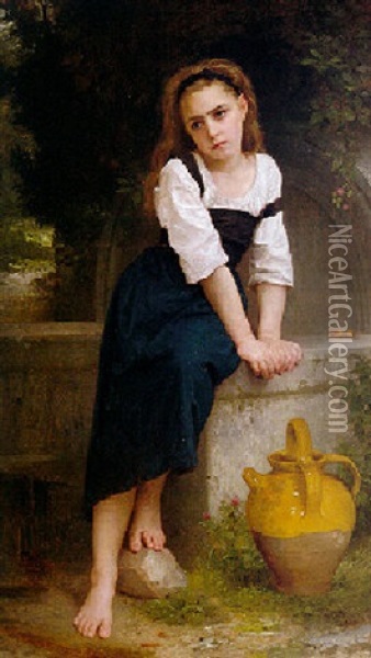 Orphan By A Spring Oil Painting - William-Adolphe Bouguereau