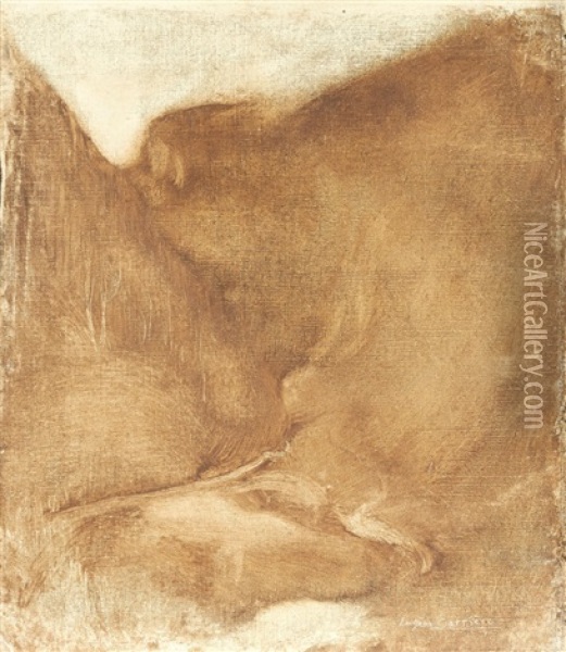 Etude De Femme (study) Oil Painting - Eugene Carriere