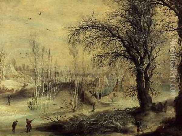Winter Scene Oil Painting - Gijsbrecht Leytens