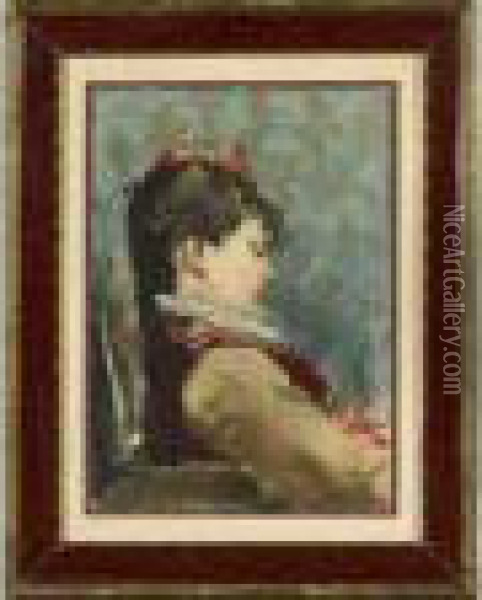 Portrait Presume De Sarah Bernhardt. Oil Painting - Georges Jules Victor Clairin