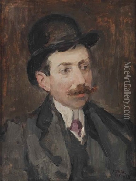 Portrait Of Mr. Hecht With A Bowler Hat Oil Painting - Isaac Israels