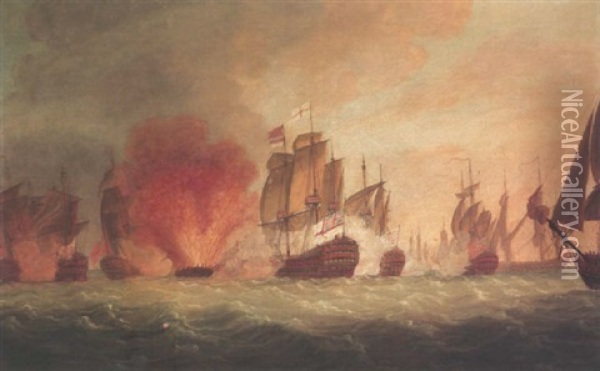 The Battle Of Cape St. Vincent Jan.16th, 1780 Oil Painting - Richard Paton