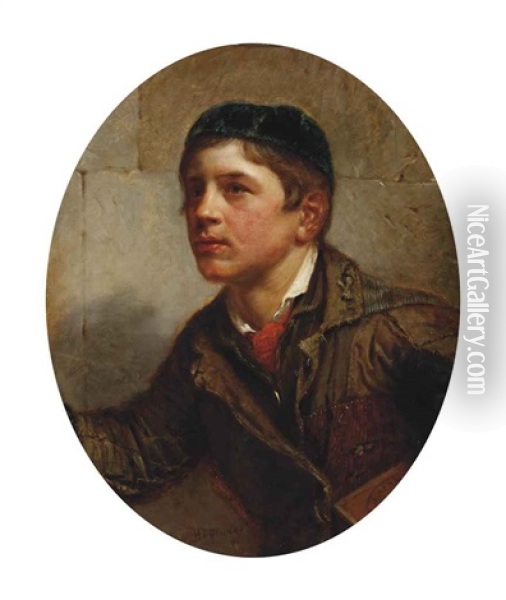 Versuvian Boy, Buy A Box Sir! Oil Painting - Henry Turner Munns