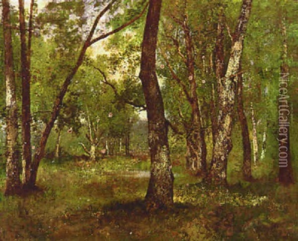 The Forest Oil Painting - Leon Richet