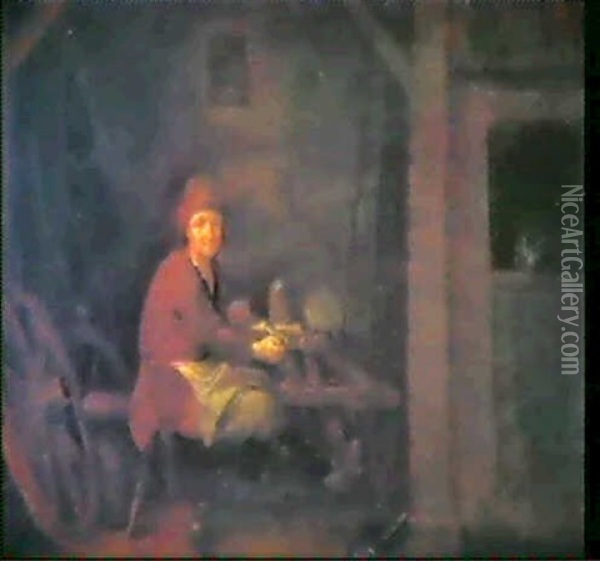 Der Stellmacher. Oil Painting - Quiringh Gerritsz van Brekelenkam