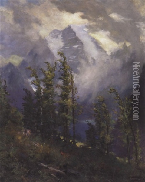 Coming Storm In The Rockies Oil Painting - Frederic Marlett Bell-Smith