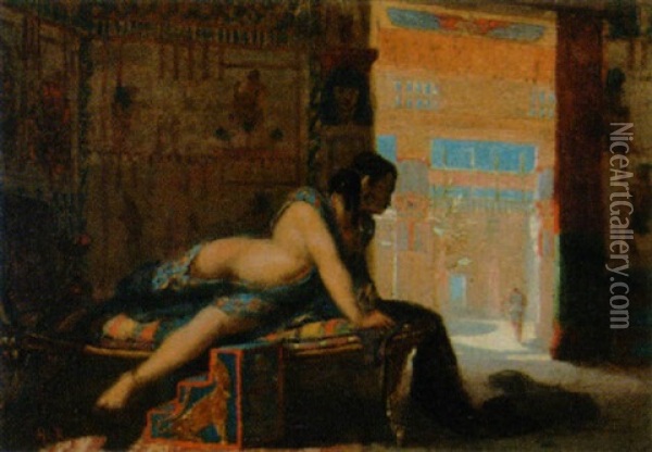Agyptische Odaliske Oil Painting - Henri Regnault