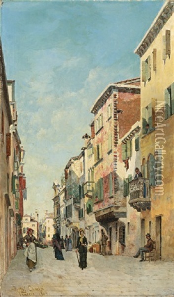 Via San Giorgio Degli Schiavone Oil Painting - Federico del Campo