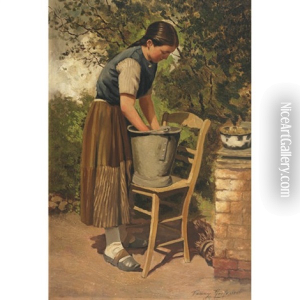 Washday Oil Painting - Fanny (Fanny Corr) Geefs