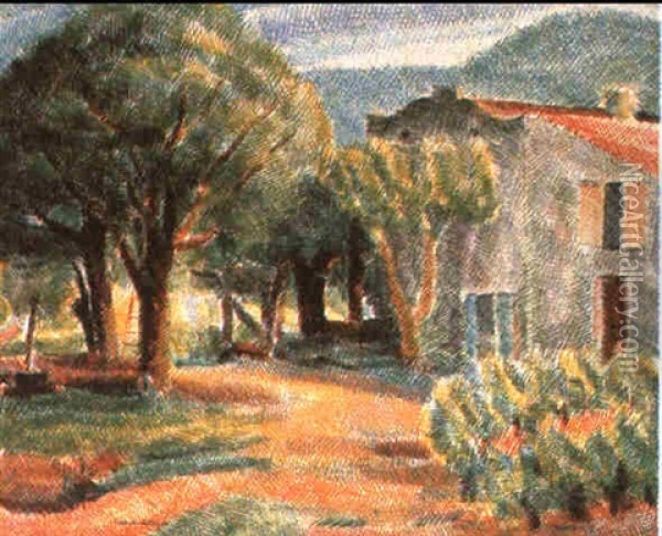 Maison Parmi Les Arbres Oil Painting - Pierre De Belay