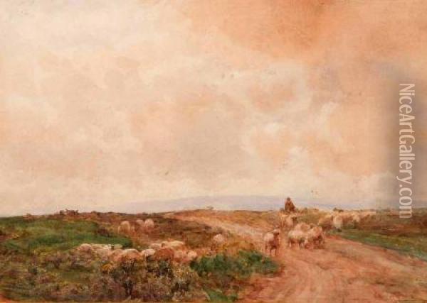 On Albury Common Oil Painting - Claude Hayes