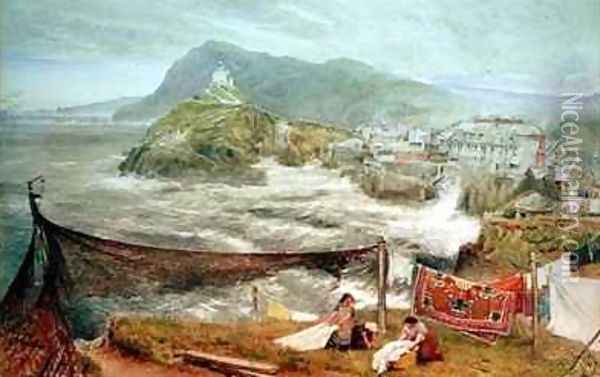 Ilfracombe Devon Looking Towards Hillsborough Oil Painting - Albert Goodwin