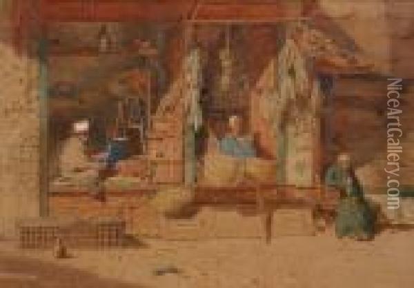 Shops At Cairo Oil Painting - Harry Sutton Palmer