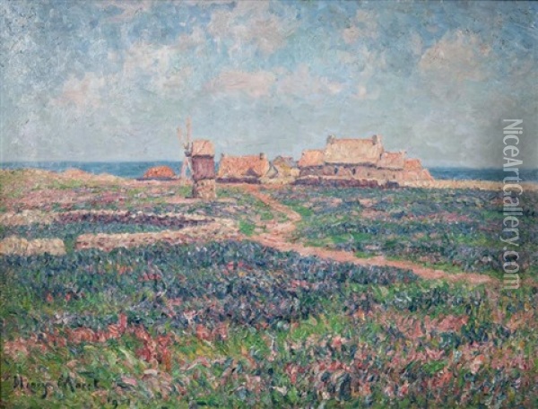 Un Village A Ouessant, Finistere Oil Painting - Henry Moret