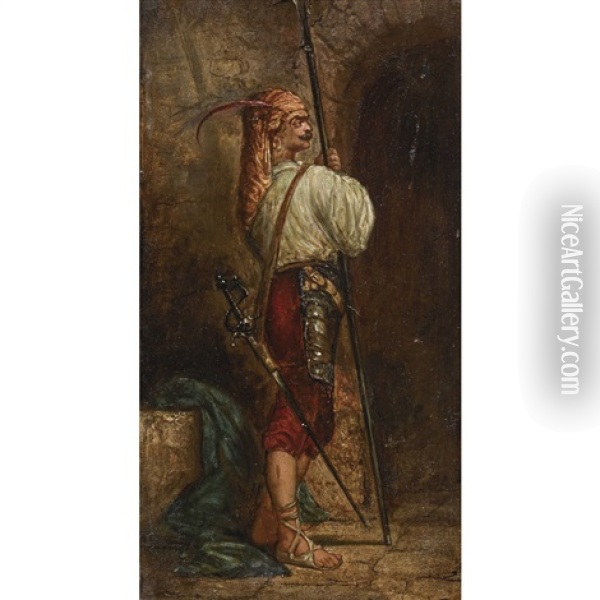 Orientalischer Wachmann Oil Painting - Maxime Noire