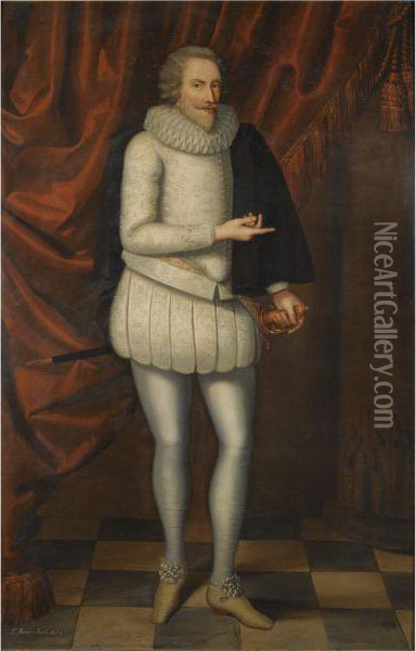 Portrait Of Sir George Savile, 1st Bt. (1550-1622) Oil Painting - Marcus Ii Gerards