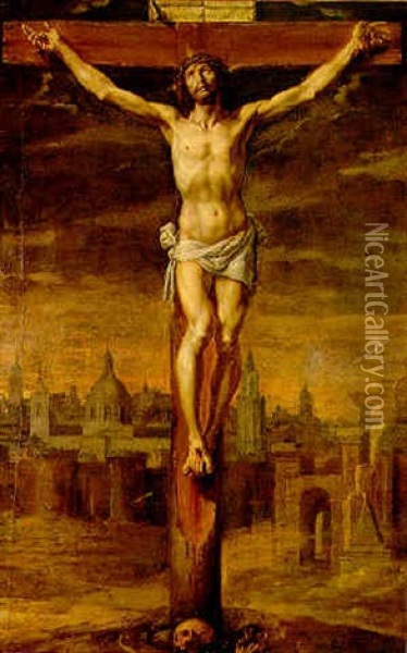 Cristo Crucificado Oil Painting - Antonio de Pereda y Saldago
