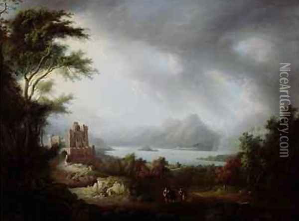 A Stormy Highland Scene Oil Painting - Alexander Nasmyth