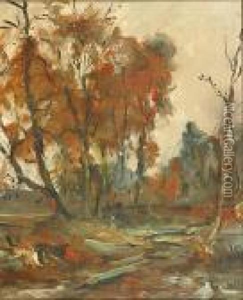 Landschap In De Herfst. Oil Painting - Armand Jamar