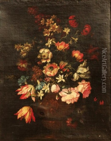 Bouquet De Fleurs Oil Painting - Mario Nuzzi