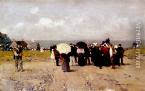 Avant Les Regates Oil Painting - Luigi Loir