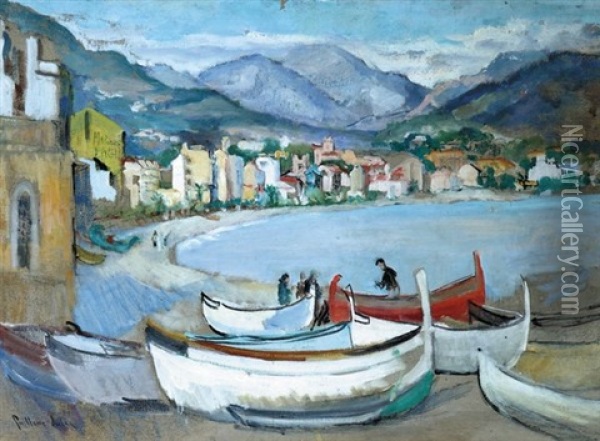 Scene De Port Oil Painting - Guillaume Dulac