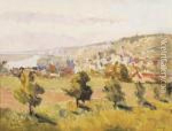 Vue De Vetheuil Oil Painting - Louis Alphonse Abel Lauvray