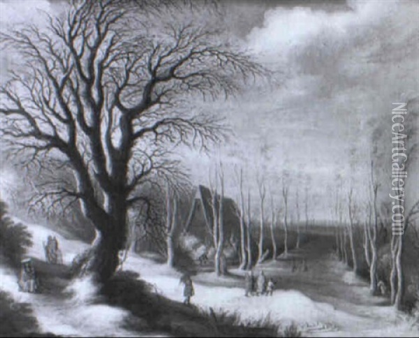 Paysage D'hiver Oil Painting - Gysbrecht Leytens