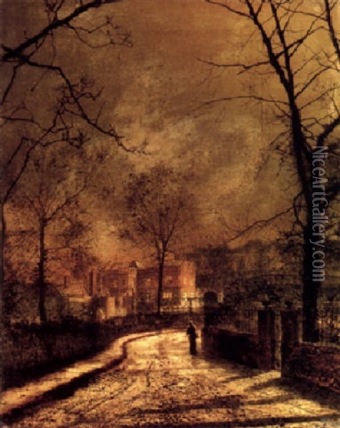 Autumn Scene, Leeds Oil Painting - John Atkinson Grimshaw