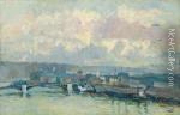 Rouen, 
La Seine, 
St. 
Sever Oil Painting - Albert Lebourg