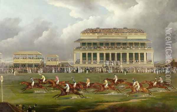 The Finish of the Epsom Derby in 1822 Oil Painting - John Sinclair