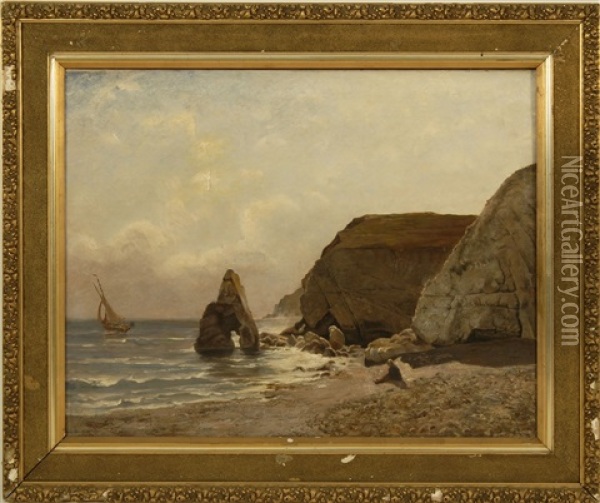 Seascape With Rocky Shore Oil Painting - Carl Irmer