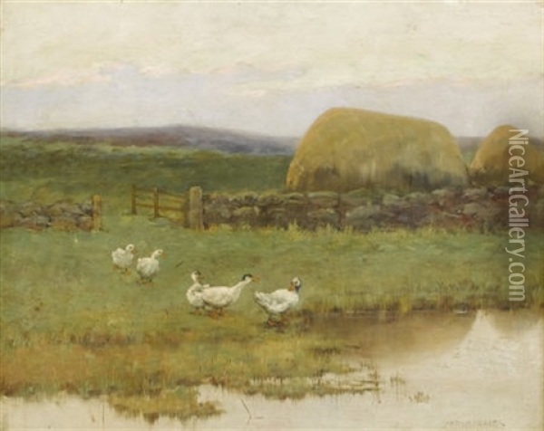 Through The Fields Oil Painting - Arthur Hoeber