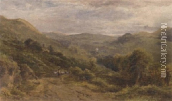 The Valley Of Varnun, Wales Oil Painting - William Henry Hall