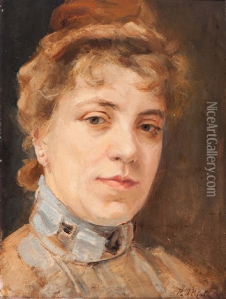 Portrait Of A Lady Oil Painting - Paul Rink