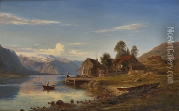 From Rognaldsvag In Kinn Oil Painting - Amaldus Clarin Nielsen