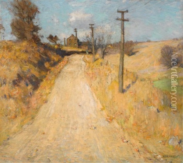 The Lane Oil Painting - William Langson Lathrop