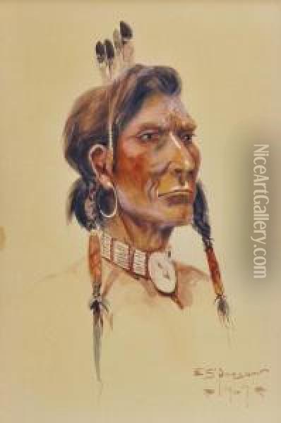 Chief Ten Dog, Nez Perce Oil Painting - Edgar Samuel Paxson