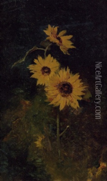 Sunflowers Oil Painting - Paul Joseph Constantin Gabriel