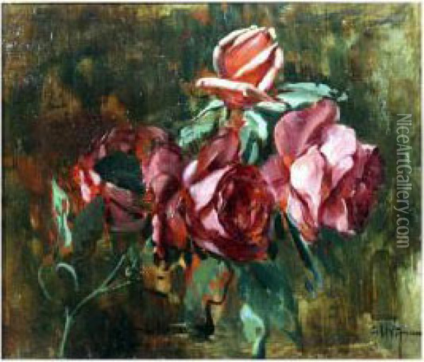 37x42.5 Oil Painting - Giuseppe Uva